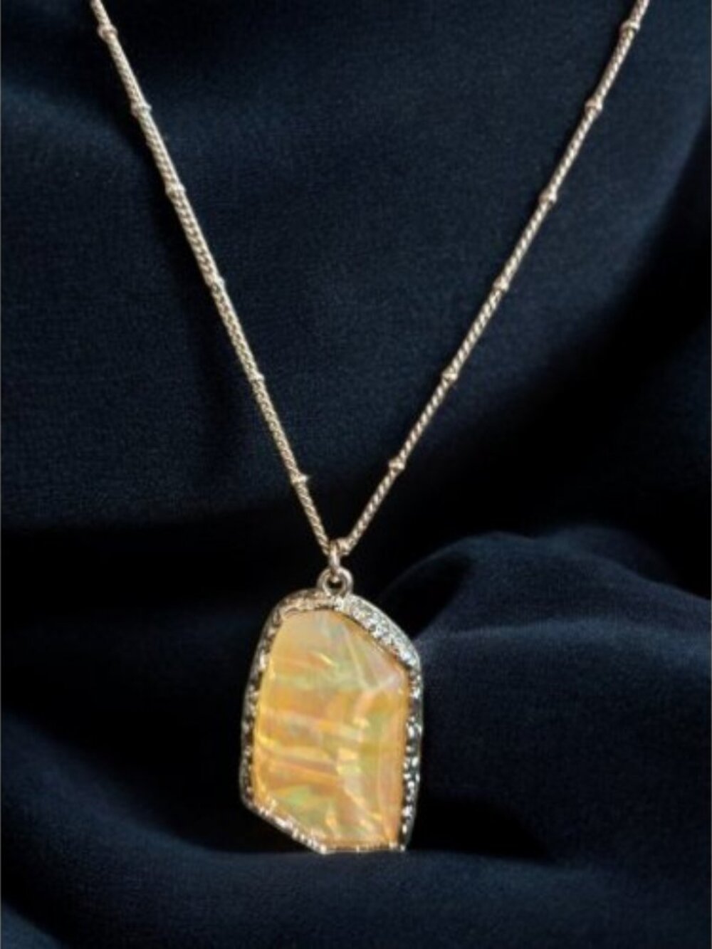 Vintage Avon Goldtone Chunky Yellow Gemstone Statement Necklace